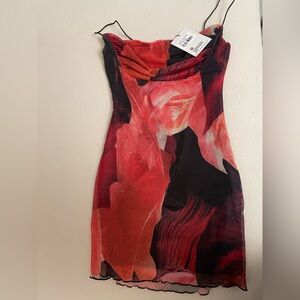 Sugar Mini Dress Red Multi Princess Polly